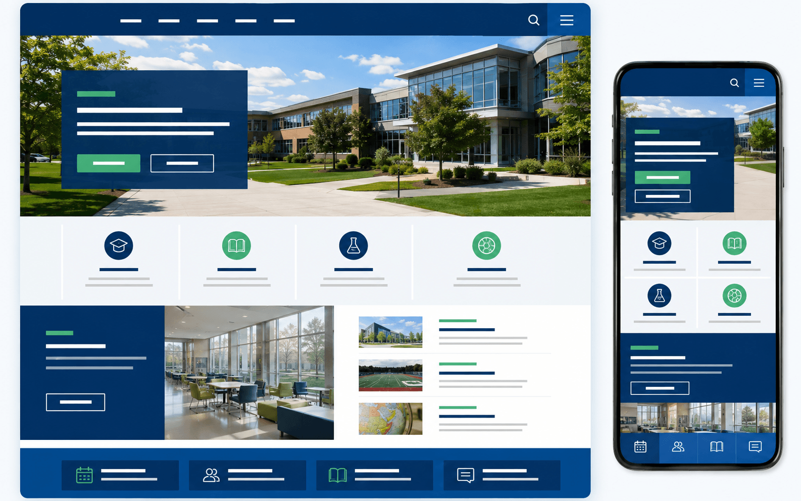 Mẫu website trường học có tuyển sinh chương trình và cổng phụ huynh