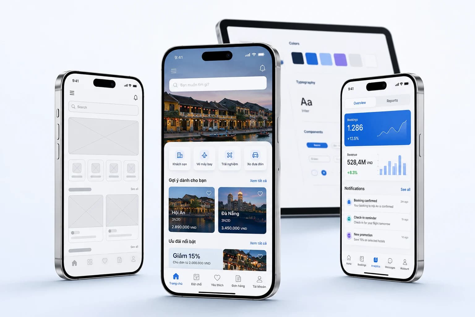 Minh hoạ thiết kế ứng dụng di động iOS và Android chuyên nghiệp